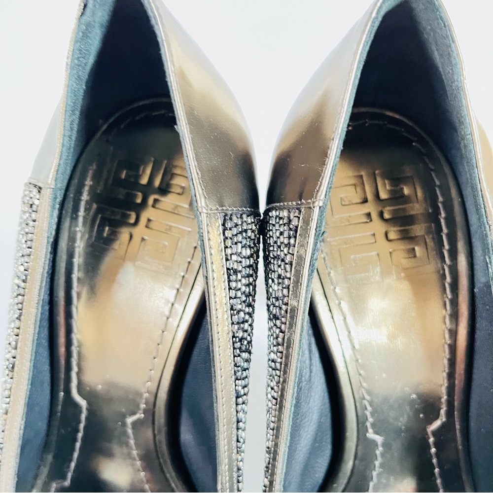 Givenchy metallic green gold gray heels size 37.5 - Picture 9 of 13
